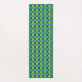 Retro Abstract geometrisch patroon in blauw en gro Yogamat (Achterkant)