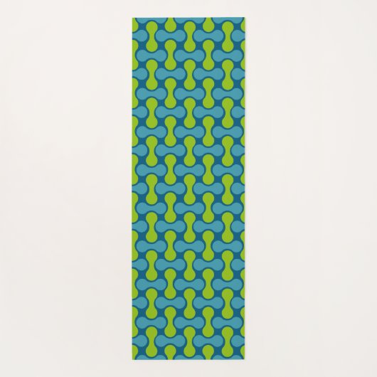 Retro Abstract geometrisch patroon in blauw en gro Yogamat (Achterkant)