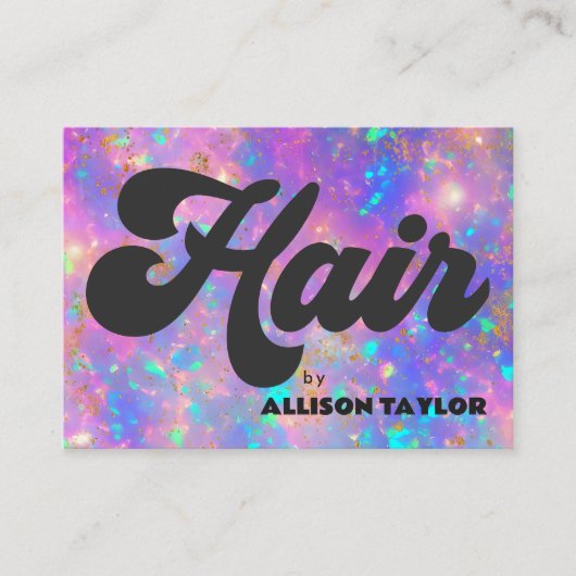 Retro Abstract Goud Vuur Opaal Edelsteen Haarstyli Visitekaartje (Voorkant)