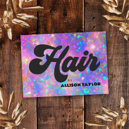 Retro Abstract Goud Vuur Opaal Edelsteen Haarstyli Visitekaartje