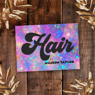 Retro Abstract Goud Vuur Opaal Edelsteen Haarstyli Visitekaartje