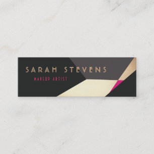Retro Abstract Gouden Make-up Artiest Modern Edgey Mini Visitekaartje