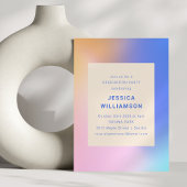 Retro Abstract gradiënt Paars roze Afstuderen Kaart