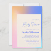 Retro Abstract gradiënt Paars roze Baby shower Kaart (Voorkant)