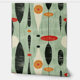 Retro Abstract groen geometrisch patroon Behang