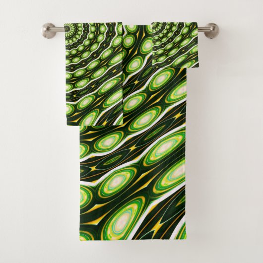 Retro Abstract groen patroon Bad Handdoek (Insitu)