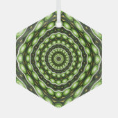 Retro Abstract groen patroon Glas Ornament (Voorkant)