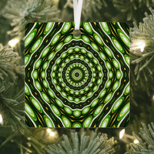 Retro Abstract groen patroon Metalen Ornament