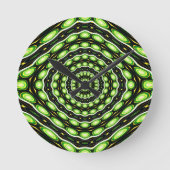 Retro Abstract groen patroon Ronde Klok (Voorkant)