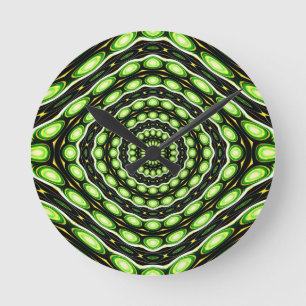 Retro Abstract groen patroon Ronde Klok