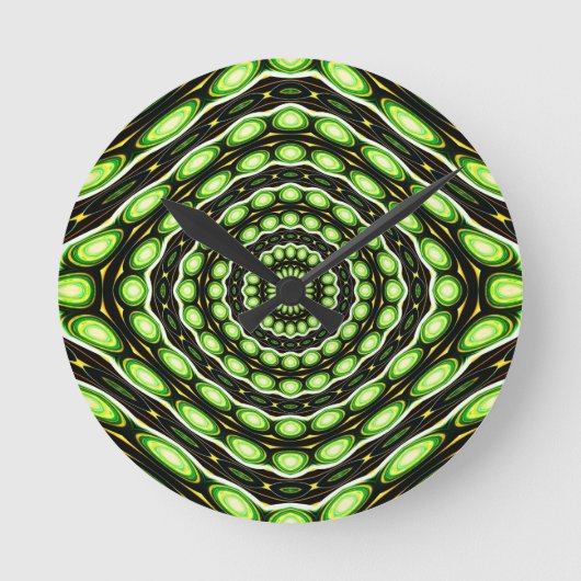 Retro Abstract groen patroon Ronde Klok (Voorkant)