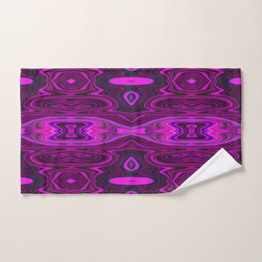 Retro Abstract Hot Pink- en Magenta-patroon Bad Handdoek (Handdoek)
