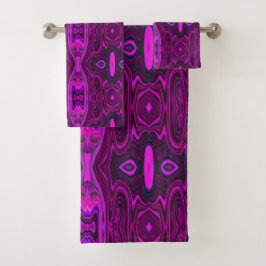 Retro Abstract Hot Pink- en Magenta-patroon Bad Handdoek
