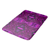 Retro Abstract Hot Pink- en Magenta-patroon Badmat (Gekanteld)