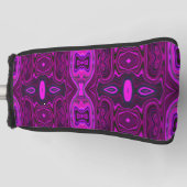 Retro Abstract Hot Pink- en Magenta-patroon Golfheadcover (Voorkant)