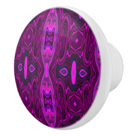 Retro Abstract Hot Pink- en Magenta-patroon Keramische Knop
