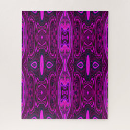 Retro Abstract Hot Pink- en Magenta-patroon Legpuzzel