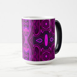Retro Abstract Hot Pink- en Magenta-patroon Magische Mok
