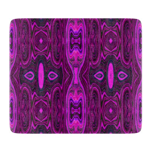 Retro Abstract Hot Pink- en Magenta-patroon Snijplank (Voorkant)