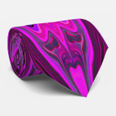 Retro Abstract Hot Pink- en Magenta-patroon Stropdas (Opgerold)