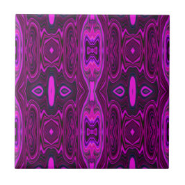 Retro Abstract Hot Pink- en Magenta-patroon Tegeltje