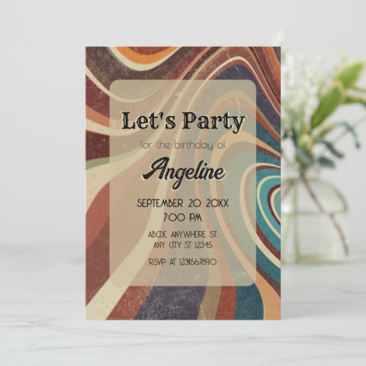 Retro  abstract kaart (Staand voorkant)