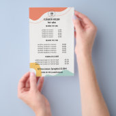 Retro Abstract Kapsalon Service Menu Warme Flyer (Hand)