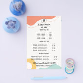 Retro Abstract Kapsalon Service Menu Warme Flyer (Enkel)