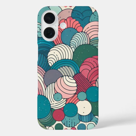 Retro abstract kleurenpalet turquoise patroon Case-Mate iPhone case (Achterkant)