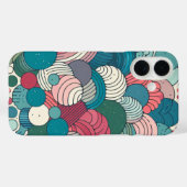 Retro abstract kleurenpalet turquoise patroon Case-Mate iPhone case (Achterkant (horizontaal))