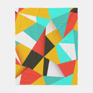 Retro Abstract: kleurrijke blend. Fleece Deken