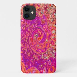 Retro Abstract Koraal en Paarse Marmer Werveling Case-Mate iPhone Case