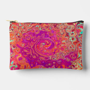 Retro Abstract Koraal en Paarse Marmer Werveling Etui