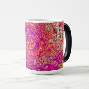 Retro Abstract Koraal en Paarse Marmer Werveling Magische Mok