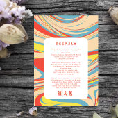 Retro Abstract Kunstpatroon Oud Engels Informatiekaartje