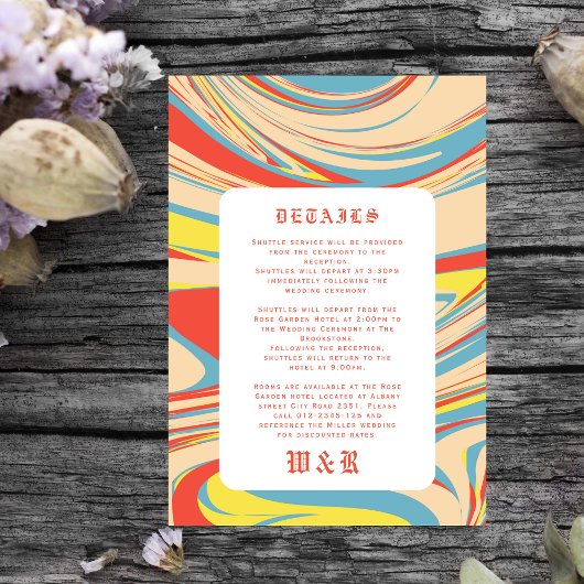 Retro Abstract Kunstpatroon Oud Engels Informatiekaartje