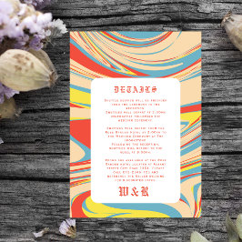 Retro Abstract Kunstpatroon Oud Engels Informatiekaartje