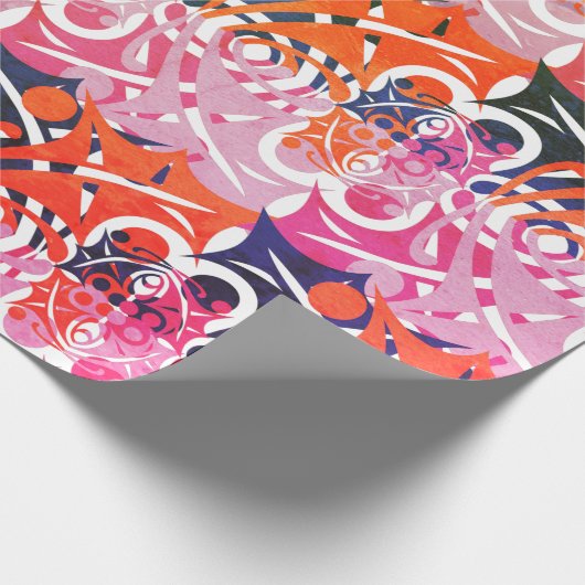 Retro Abstract LEAF-patroon Cadeaupapier (Hoek)