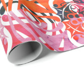 Retro Abstract LEAF-patroon Cadeaupapier (Rol Hoek)