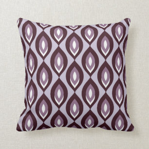 Retro Abstract Leaf Pattern Plum Kussen