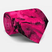 Retro Abstract Magenta Hot Pink Stropdas (Opgerold)