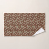 Retro Abstract Mid-Century Modern Patroon in Brown Bad Handdoek (Handdoek)