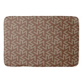 Retro Abstract Mid-Century Modern Patroon in Brown Badmat (Voorkant)