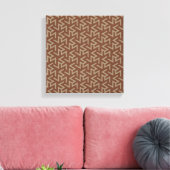 Retro Abstract Mid-Century Modern Patroon in Brown Canvas Afdruk (Insitu (Woonkamer))