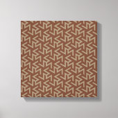 Retro Abstract Mid-Century Modern Patroon in Brown Canvas Afdruk (Voorkant)