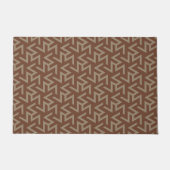 Retro Abstract Mid-Century Modern Patroon in Brown Deurmat (Voorkant)