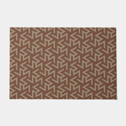Retro Abstract Mid-Century Modern Patroon in Brown Deurmat (Voorkant)