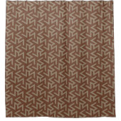Retro Abstract Mid-Century Modern Patroon in Brown Douchegordijn (Voorkant)