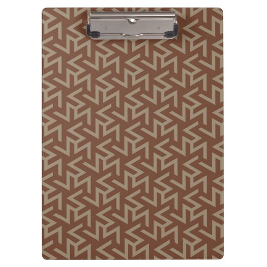 Retro Abstract Mid-Century Modern Patroon in Brown Klembord (Voorkant)