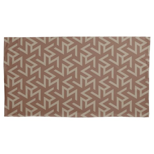 Retro Abstract Mid-Century Modern Patroon in Brown Kussensloop (Voorkant-Links)